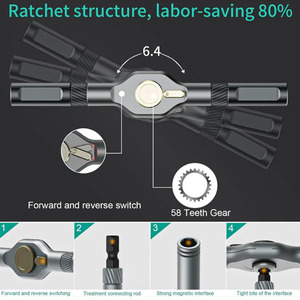 40 in 1 Ratchet <b>Screwdriver</b> <b>Set</b> Multifunctional Steel <b>Bit</b> Magnetic Screw T T-shaped Torque Handle Repair Manual Tools 40 in 1 to - Product Image 5