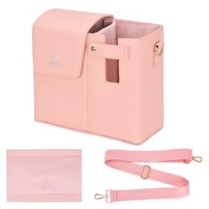 Bolso bandolera de mujer de piel sintética vegana con patrón cruzado Saffiano patentado personalizado con sección de botella de agua - Product Image 1