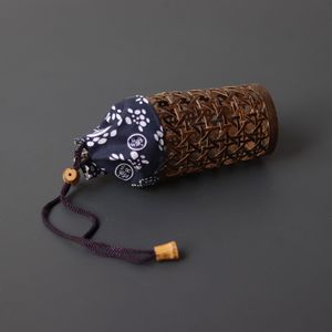 Bamboo Woven Teacup Holder 7cm Diameter 11cm Height Portable Tea Ceremony Storage Basket <b>Coffee</b> Tea Accessories - Product Image 4