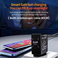 Chargeur rapide universel 120W GaN avec double adaptateur rétractable Type-C et QC3.0, chargeur rapide pliable