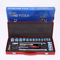 Ensemble d'outils de réparation automobile 24 pièces en acier au chrome-vanadium, à entraînement 1/2 pouce, avec clé à cliquet et outils à main, vente en gros directe usine