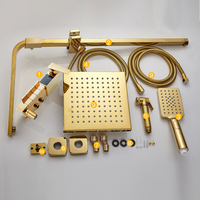 Ensemble de robinet de tête de mitigeur de douche de finition en laiton d'or blanc bain d'hôtel classique avec des ensembles de robinet de douche de salle de bains d'eau chaude et froide 3 ans