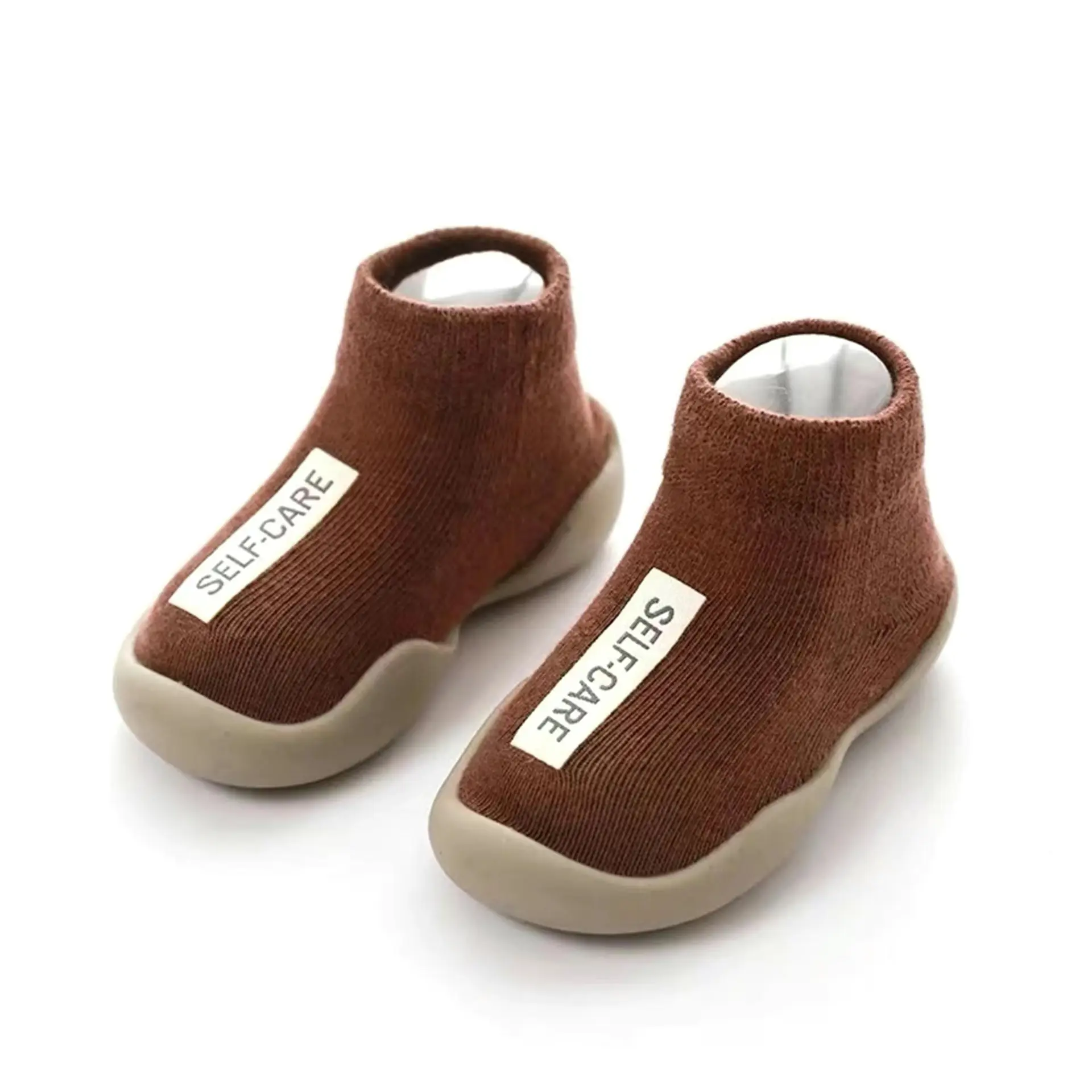 Vendita calda scarpe da bambino primi camminatori Toddler Girl and boy Kids suola in gomma morbida Unisex antiscivolo calzino in maglia scarpa da bambino