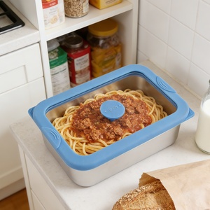 Durable & Stackable Stainless Steel Containers with Glass Lids, Nested <b>Lunch</b> <b>Boxes</b> - Product Image 3