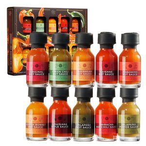 Master Hot Sauce Collection Gourmet Modern Sampler Set Habanero <strong>Scotch</strong> <strong>Bonnet</strong> Jalapeno Sriracha More-10-Piece Gift Set Fujian - Product Image 1