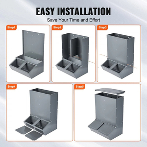 Jh-mech lợn trung chuyển cho ăn lên đến 5 con lợn Hog trung chuyển 2.2 bushel kim loại nặng đôi cửa ngoài trời lợn trung chuyển - Product Image 3