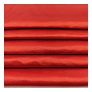 Tissu satiné tissé en polyester 100% biologique écologique 50D*75D 83 GSM, résistant aux taches, séchage rapide, <span class=keywords><strong>l</strong></span>éger, uni, robes <span class=keywords><strong>pour</strong></span> filles - Product Image 2