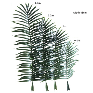 Grandes feuilles <span class=keywords><strong>de</strong></span> <span class=keywords><strong>palmier</strong></span> artificielles recouvertes <span class=keywords><strong>de</strong></span> latex, branche <span class=keywords><strong>de</strong></span> <span class=keywords><strong>palmier</strong></span> Areca artificielle géante <span class=keywords><strong>de</strong></span> 1,4 m pour la décoration d'événements tropicaux et l'aménagement paysager - Product Image 5