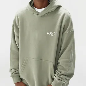 Wholesale Clothing French Terry 500 Gsm Pullover Heavyweight No Drawstring Cropped Hoodie Manufacturers