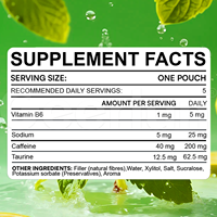 Complément alimentaire pour le cerveau en sachet, enrichi en vitamine B naturelle, taurine, nootropique, stimulant énergétique, caféine, fabriqué en usine OEM