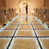 Plancher de danse LED sensoriel personnalisé pour mariage, RGBW 30W, contrôle DMX512, éclairage miroir multicouche IP55, lumières mobiles