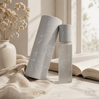 Emballage personnalisé en tube de papier artisanal de luxe biodégradable pour parfum, huile essentielle et cosmétiques, avec logo en feuille d'or holographique