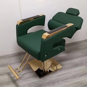 Reclinable Barber Chair for Sale Cheap Hair <strong>Salon</strong> <strong>Pink</strong> <strong>Beauty</strong> <strong>Salon</strong> Furniture Modern Black and Gold <strong>Salon</strong> Furniture 2pcs - Product Image 3