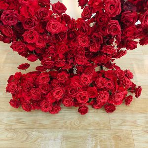 Arreglo Floral de Rosas Rojas Artificiales de Seda para Boda, Modelo RMTS AX de Lujo, Arco de Flores DIY, Fondo de Corazón de 200CM - Product Image 3