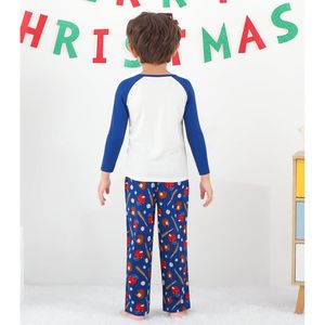 Conjunto de pijama de béisbol personalizado para niños, camiseta de manga larga y pantalones estampados, ropa de dormir suave para niños, conjunto de 2 piezas - Product Image 5