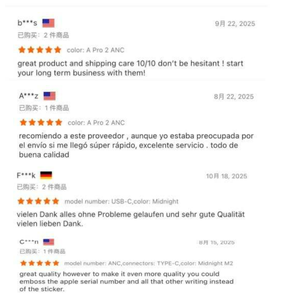 Auriculares TWS <span class=keywords><strong>Air</strong></span> Pro3 Pro2 Max con cancelación de ruido ANC para juegos, con recibo, para Pood 2 Gen 4, en stock en EE. UU. y Europa - Product Image 5