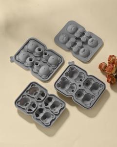 Molde de cubitos de hielo de oso de silicona reutilizable respetuoso con el medio ambiente al por mayor, formas 3D flexibles duraderas con tapa de fácil liberación, congelador, uso de alimentos - Product Image 4