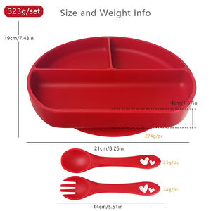 Plato <span class=keywords><strong>de</strong></span> succión <span class=keywords><strong>de</strong></span> silicona lavable, cuenco portátil para bebé, vajilla <span class=keywords><strong>de</strong></span> alimentación infantil con cuchara <span class=keywords><strong>de</strong></span> madera y tenedor, novedad, gran oferta - Product Image 3