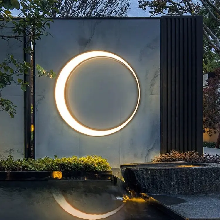 현대 야외 벽 조명 정원 베란다 방수 따뜻한 빛 LED 벽 램프 장식