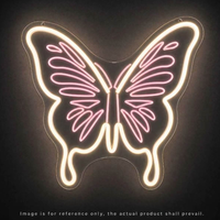 Enseigne néon LED Papillon multicolore, luminaire mural publicitaire pour chambre, mariage, fête, décoration intérieure