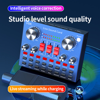 BM800 V8 PRO Mélangeur de Podcast Son Audio Personnalisé Microphone à Condensateur Filaire Métal Style Cardioïde Polaire et Carte Son V8S – Ensemble Complet