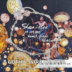 Gothic Punk collana gioiello piccolo filo di rovo filo spinato maglia girocollo con piccole spine per regalo in lega - Product Image 2