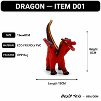 Modèle de dinosaure rouge en PVC pour enfants, 9x4x10.5cm, cadeau, accessoire pédagogique pour la salle de classe, décoration de bureau pour garçons et filles, éducatif