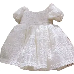 女婴派对礼服儿童连衣裙设计婚礼白色儿童连衣裙
