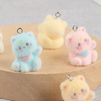 Porte-clés, pendentif de voiture, breloque de sac et sangle de téléphone motif chat de dessin animé floqué et mignon