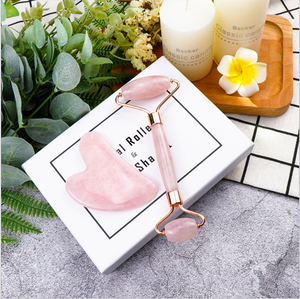 Quartz Gua Sha Set Producto DE CUIDADO DE LA SALUD antienvejecimiento Rodillo de jade facial Herramienta de cuidado de la piel para la cara - Product Image 3