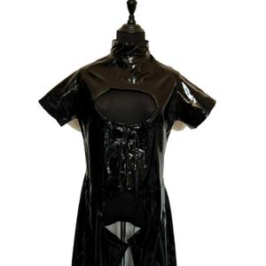 MOGlovers Offres Spéciales Nouveau Style <span class=keywords><strong>Noir</strong></span> Sexy Ouvert Entrejambe Stretch Cuir fétiche Lingerie catsuit - Product Image 3