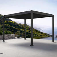 Gazebo d'extérieur en aluminium à toit rigide, revêtement poudré, imperméable, à lames motorisées télécommandées, pour patio et jardin, vente en gros, directement de l'usine, OEM