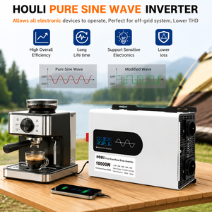 HOULI 12V-72V 110V-220V 3-10KW Onduleur à Onde Sinusoïdale Pure Monophasé DC-AC Modèle HPGW0020U pour Maison, Camping-car, Voiture, Léger et Compact - Product Image 6