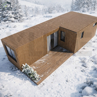 Maison conteneur résidentielle modulaire préfabriquée de grande taille (40 pieds x 20 pieds) avec revêtement WPC, design personnalisé, 1 à 3 chambres