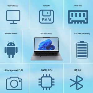 Nouvel ordinateur portable professionnel double cœur d'entrée <span class=keywords><strong>de</strong></span> gamme 15,6 pouces Intel N4020 Windows 11 SSD pour commandes OEM - Product Image 2