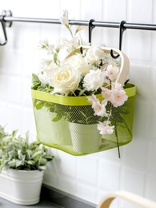 Simple Nordic Style Vegetable Fruit Condiment Caddy Organizer Wooden Handle Metal <b>Wire</b> <b>Storage</b> Laundry <b>Basket</b> - Product Image 2