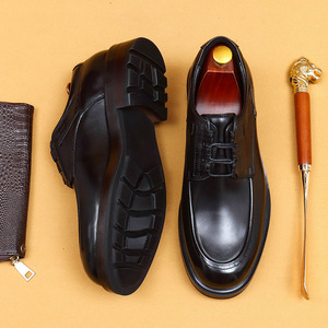 Business casual men's <b>shoes</b> 2026 new round-toe genuine leather British retro colored formal <b>shoes</b> - Product Image 3