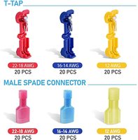 240 connecteurs de fils T-Tap, auto-dénudants, à raccordement rapide, bornes de fils électriques, isolés en nylon, mâle/femelle, déconnexion rapide