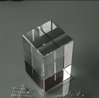 Bloc de cristal transparent personnalisé de haute qualité, gravé au laser 3D, poli, écologique, pour cadeaux promotionnels de mariage