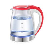 Bouilloire électrique sans fil en verre borosilicate 2,0 L, 1500 W, contrôle manuel de la température, indicateur LED, pour cuisine domestique, protection anti-ébullition à sec