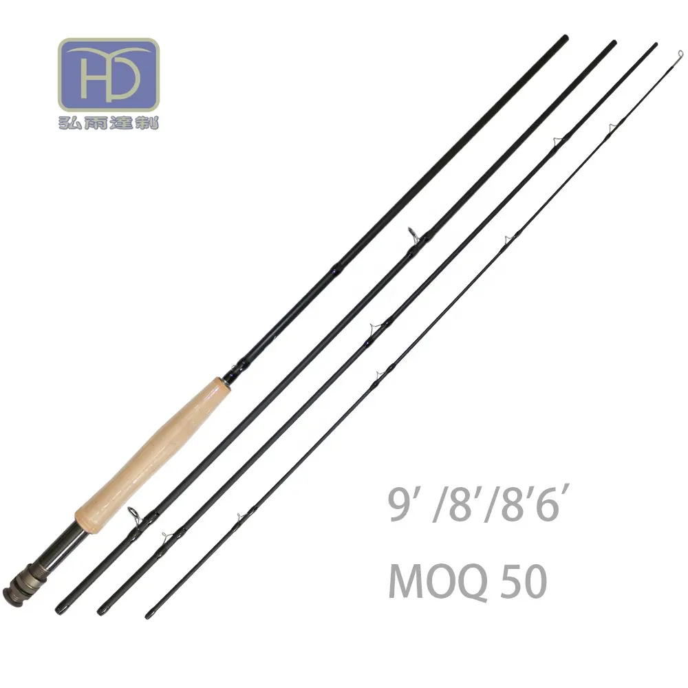 OEM Fly Fishing Tackle 4-Piece 9-Feet Lightweight Ultra Portable Cork Handle Fly Fishing Rods