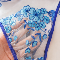 Ensemble de Lingerie Sexy d'Été pour Femme, Soutien-Gorge Ultra-Fin Brodé de Fleurs de Lys, Dentelle Transparente, Vente en Gros