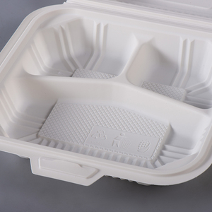 Sinh Học Phân Hủy Tinh Bột Ngô Vỏ Sò 8 Inch 9 Inch Takeaway Thực Phẩm Container Dùng Một Lần Hộp Ăn Trưa - Product Image 4