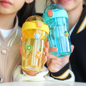 Seaygift 2023 gran oferta taza doble para bebidas taza de paja de dibujos animados para niños botella de agua de bebida de plástico para niños para la escuela - Product Image 6