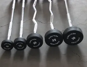Bodybuilding Plaat Shandong Fabriek Vaste Krul Rubber Barbell Gym Apparatuur