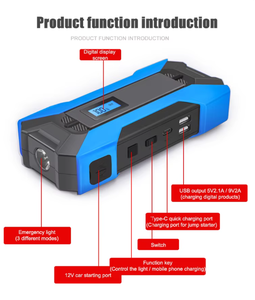 <span class=keywords><strong>Amazon</strong></span> Auto ABS Batería de carga de encendido Arrancador de coche con Banco de energía y monitor de presión de neumáticos Dispositivo de arranque de emergencia - Product Image 2