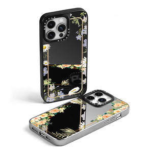 Funda de Lujo para Teléfono con Diseño Floral y Estampado UV para <span class=keywords><strong>iPhone</strong></span> 17 <span class=keywords><strong>Pro</strong></span> <span class=keywords><strong>Max</strong></span> 17e 16 16e 15 <span class=keywords><strong>14</strong></span> 13, Carcasa Trasera Personalizada con Espejo de Maquillaje - Product Image 2