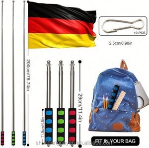 เสาธงแบบยืดหดได้ระดับพรีเมียม ปี 2024 ทำจากสแตนเลส พร้อมด้ามจับ ใช้สำหรับธงมือ ธงเดินทาง ธงดนตรี และไม้ชี้สำหรับครู - Product Image 6