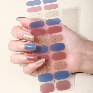 Enveloppes à ongles 3D respirantes pour femmes <span class=keywords><strong>Pastel</strong></span> imperméable non toxique 24 autocollants 14-16 bandes de vernis à ongles conception de fleurs en plastique - Product Image 5