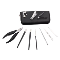 Kit de pédicure de luxe pour hommes, trousse de voyage portable, kit d'outils pour ongles incarnés avec étui à fermeture éclair, coupe-ongles robustes